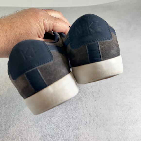 Low Top Sneakers Nike Men's 9 Blazer Grey Suede Navy Swoosh Style # AJ9516-400 - Picture 8 of 11